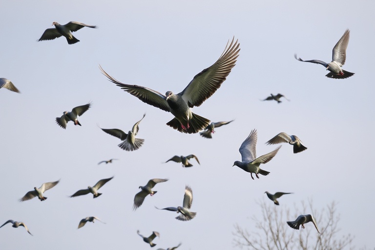 THE KITE AND THE PIGEONS